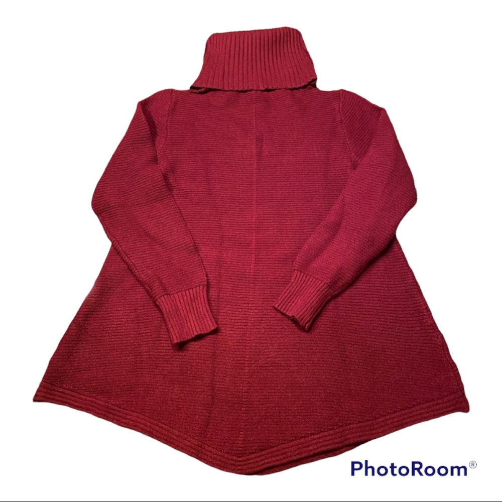Red Coral Turtleneck Sweater Tunic